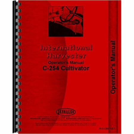 AFTERMARKET Cultivator Operators Manual Fits International Harvester C254 RAP73481